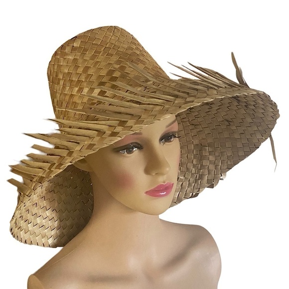Sun catcher Beachcomber Bucket Hat Rattan Lampshade Moroccan OS BWT Barcode Tag - Picture 5 of 6